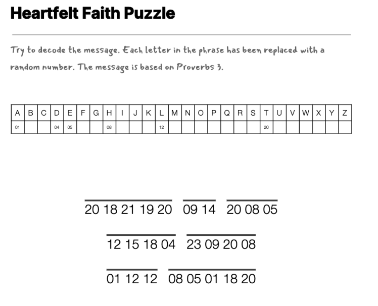 Relying on God cryptogram